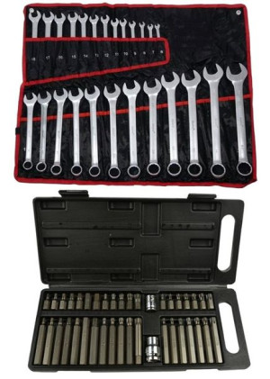 Zestaw KLUCZY PŁASKO-OCZKOWYCH 25 el + TORX 41 el