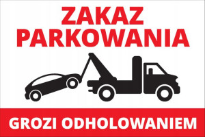 TABLICZKA TABLICA Zakaz Parkowa 20x30 cm PCV T043