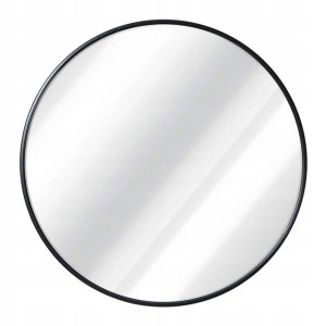 Okrągłe Lustro 80 Cm Rama Czarna Cienkie Black