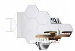 Lustro Dekoracyjne Hexagon Sześciokąt Komplet 8szt