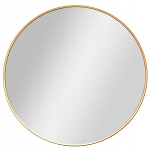 Okrągłe Lustro 60 Cm Loft Rama Modne Cienkie Gold