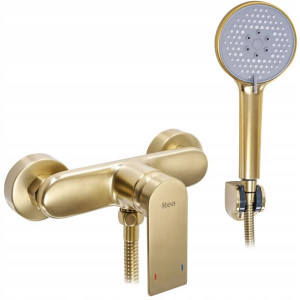 Bateria Prysznicowa VERSO BRUSH GOLD Słuchawka Wąż