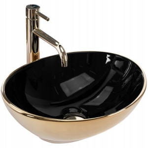 Umywalka Ceramiczna Nablatowa SOFIA IN BLACK GOLD