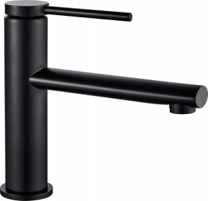 Bateria umywalkowa OVAL Niska Black Czarna - REA