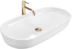 Umywalka Ceramiczna Nablatowa REA CLEO 81 Biała