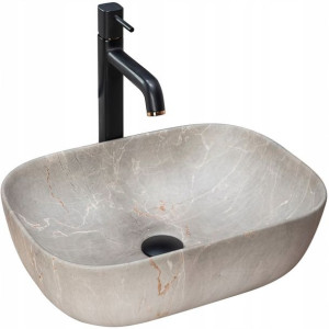 Umywalka Ceramiczna Nablatowa LIVIA BEIGE - Rea