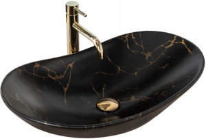 Umywalka Ceramiczna ROYAL MARBLE BLACK MATT - REA