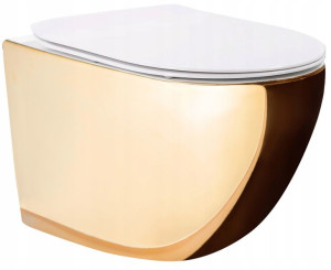Misa Wc Podwieszana Carlo Flat Mini Gold/white