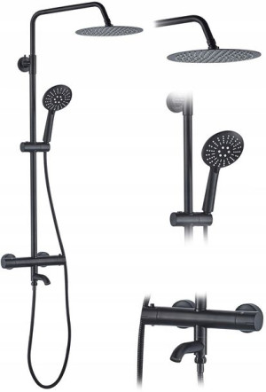Zestaw Prysznicowy Lungo z Termostatem BLACK MAT