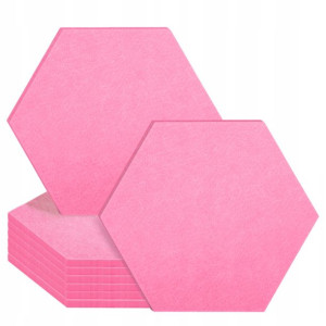Panel Akustyczny Ścienny Heksagon Filc Pink Różowy