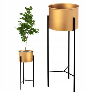 KWIETNIK METALOWY Stojak Pod DONICĘ ZŁOTY 60 cm