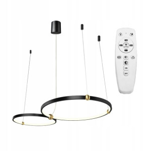 Lampa Wisząca Led Black Ring Czarna + Pilot 30x50