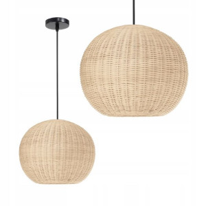 Lampa Wisząca Pleciona Bambus Natural Boho Drewno