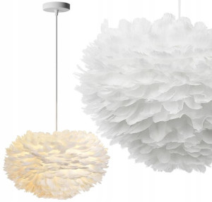 Lampa Sufitowa Wisząca Glamour Z Piór Nordic