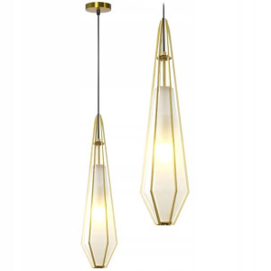 Lampa Sufitowa Wisząca Szklana Metalowa Nowoczesna