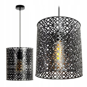 Lampa Sufitowa Wisząca W Stylu Loft Czarna Okrągła