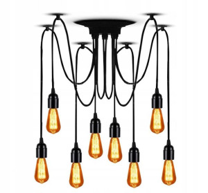 Lampa Sufitowa Wisząca Żyrandol Pająk 8 E27 Led