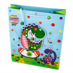 Torba Prezentowa Dinozaur 26x32cm Różne Kolory