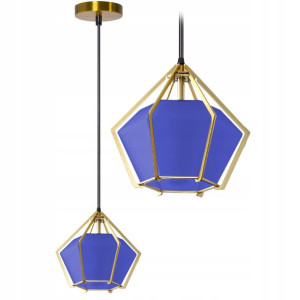 Lampa Wisząca Sufitowa Diament Szklana Niebieska