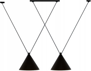Lampa Sufitowa Wisząca Czarna Loft Podwójna E27