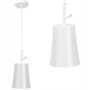 Lampa Wisząca Tuba Biała Metal White Industrial