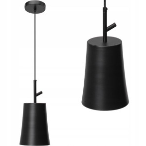 Lampa Wisząca Tuba Czarna Metal Black Industrial