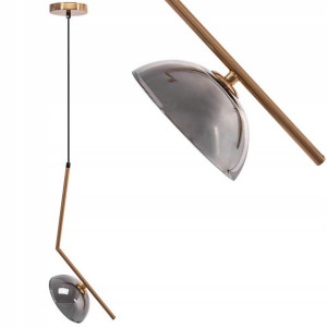 Lampa Wisząca Złota Gold Metal Szkło Nowoczesna