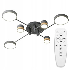 Lampa Sufitowa Nowoczesna Grey 6-ramienna Led