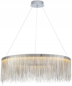 Lampa Wisząca Led Srebrna Nowoczesna Metal Chain