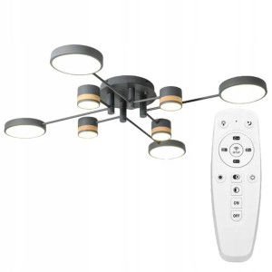 Lampa Sufitowa Nowoczesna Duża Grey 8 Led