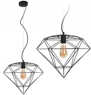 Lampa Wisząca Diament Metal Loft Black
