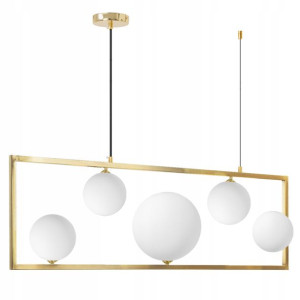 Lampa Sufitowa Nowoczesna Gold Złota Mleczne szkło