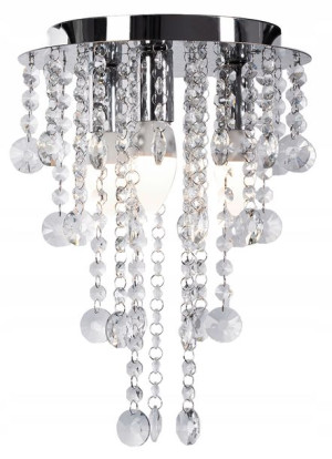 Lampa Sufitowa Wisząca Kryształowa Glamour Chrom