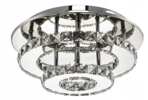Lampa Sufitowa Kryształ Okrągła Plafon Glamour 20w