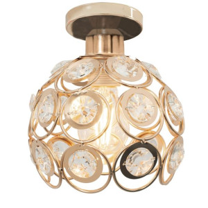 Lampa Sufitowa Kryształowa Elegancka Glamour Gold