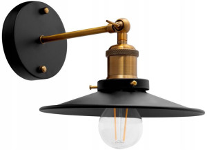 Lampa Ścienna Kinkiet Porto Loft Czarna Sufitowa