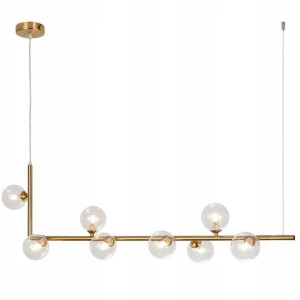 Lampa Glamour Szklane 8 Kul Gold Wisząca Złota G9