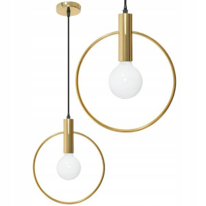 Lampa Sufitowa Złote Metalowe Koło Loft