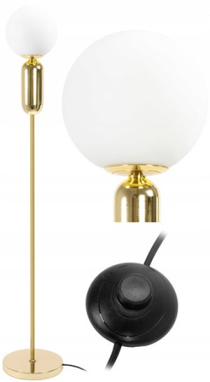 Lampa Stojąca Podłogowa Nowoczesna Złota Glamour