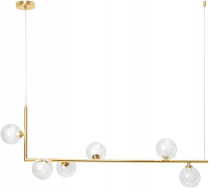 Lampa Sufitowa Szklane Kule Złota Gold 6 Punktów