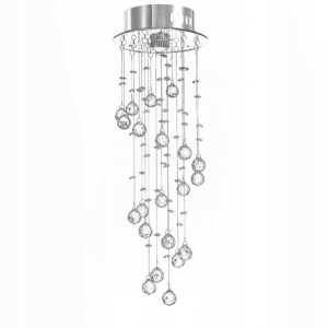 Lampa Kryształowa Sufitowa Plafon Chrom Srebrny
