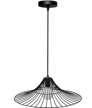 Lampa Sufitowa Wisząca Płaska Okrągła Loft Czarna