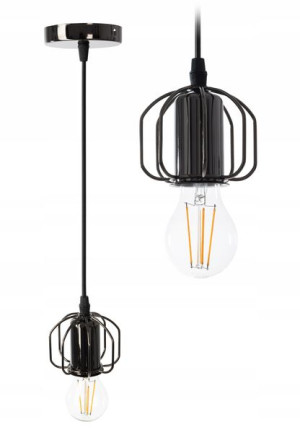 Lampa Sufitowa Wisząca W Stylu Loft Black Shine