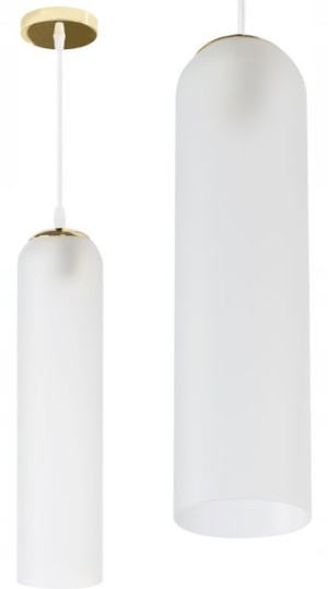 Lampa Sufitowa Wisząca Szklana Glamour White Gold