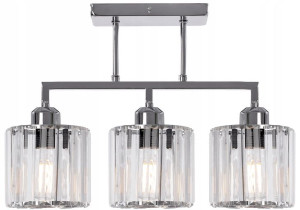 LAMPA WISZĄCA Kryształ Metal GLAMOUR CHROME 3XE27