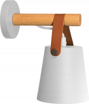 Lampa Kinkiet Ścienny Metalowy Z Paskiem Biały