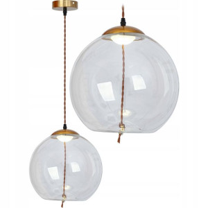 Lampa Wisząca Led Szklana Nowoczesna Sznur Kolory