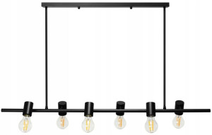 Lampa Sufitowa Wisząca Metalowa Czarna Industrial