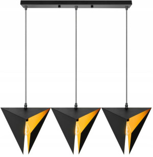 Lampa Wisząca Geometryczna Trójkątna Potrójna Loft