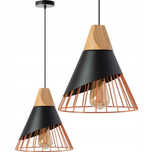 Lampa Sufitowa Wisząca Skandynawska Czarna Róż
